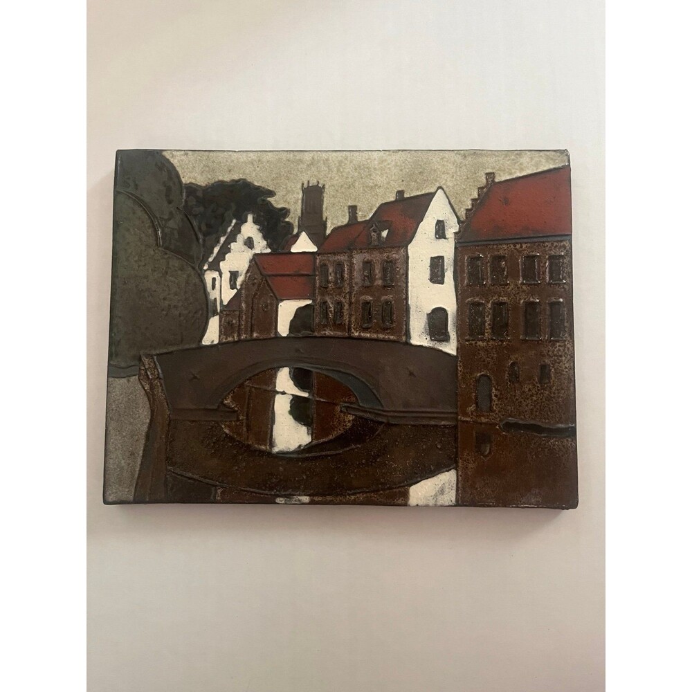Signed Argus Brugge Pottery Tile